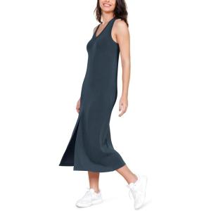image:imageODODOS Modal Soft Front Split Midi Dress for Women V Neck Sleeveless Casual Summer Tank DressDeep Blue