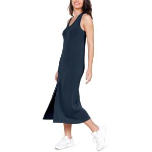 image:imageODODOS Modal Soft Front Split Midi Dress for Women V Neck Sleeveless Casual Summer Tank DressNavy