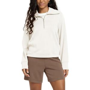 image:imageODODOS Modal Soft HalfZip Sweatshirts for Women Long Sleeve Relaxed Fit Collared Pullover TopWhite