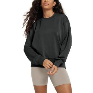 image:imageODODOS Modal Soft Long Sleeve Oversized Sweatshirts for Women High Crew Neck Relaxed Pullover TopsBlack