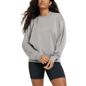 image:imageODODOS Modal Soft Long Sleeve Oversized Sweatshirts for Women High Crew Neck Relaxed Pullover TopsLight Gray
