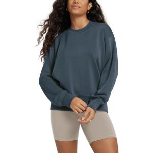 image:imageODODOS Modal Soft Long Sleeve Oversized Sweatshirts for Women High Crew Neck Relaxed Pullover TopsNavy