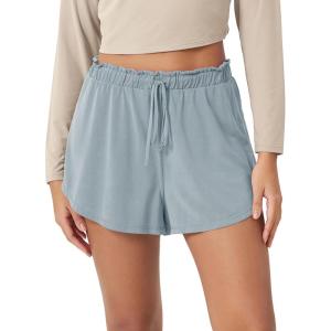image:imageODODOS Modal Soft Lounge Shorts for Women Drawstring High Waist Casual Sleepwear Lightweight Cozy Pajama BottomBlue Fog Washed
