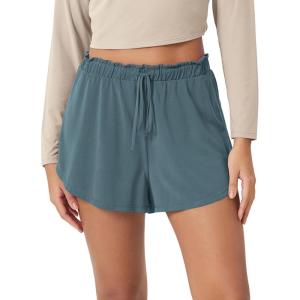 image:imageODODOS Modal Soft Lounge Shorts for Women Drawstring High Waist Casual Sleepwear Lightweight Cozy Pajama BottomBluesteel Washed