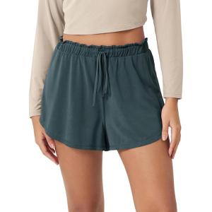 image:imageODODOS Modal Soft Lounge Shorts for Women Drawstring High Waist Casual Sleepwear Lightweight Cozy Pajama BottomDeep Teal Washed