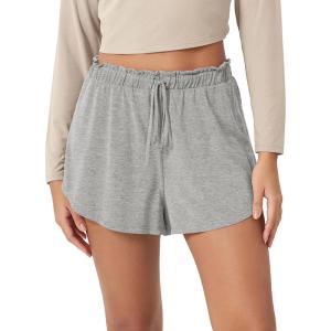 image:imageODODOS Modal Soft Lounge Shorts for Women Drawstring High Waist Casual Sleepwear Lightweight Cozy Pajama BottomHeather Grey Washed