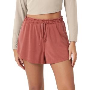 image:imageODODOS Modal Soft Lounge Shorts for Women Drawstring High Waist Casual Sleepwear Lightweight Cozy Pajama BottomIndian Red Washed