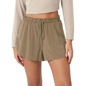 image:imageODODOS Modal Soft Lounge Shorts for Women Drawstring High Waist Casual Sleepwear Lightweight Cozy Pajama BottomLight Brown Washed