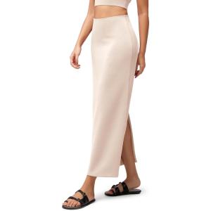 image:imageODODOS Modal Soft Maxi Skirt for Women Back Slit High Waist Casual Long Pencil SkirtsBeige