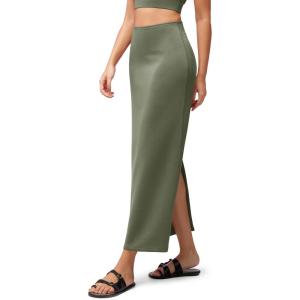 image:imageODODOS Modal Soft Maxi Skirt for Women Back Slit High Waist Casual Long Pencil SkirtsDark Sage