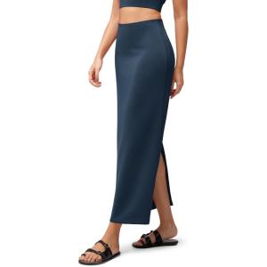 image:imageODODOS Modal Soft Maxi Skirt for Women Back Slit High Waist Casual Long Pencil SkirtsDeep Blue