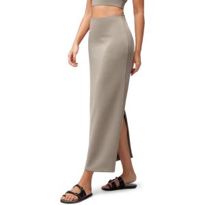 image:imageODODOS Modal Soft Maxi Skirt for Women Back Slit High Waist Casual Long Pencil SkirtsKhaki