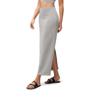 image:imageODODOS Modal Soft Maxi Skirt for Women Back Slit High Waist Casual Long Pencil SkirtsLight Gray