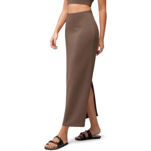 image:imageODODOS Modal Soft Maxi Skirt for Women Back Slit High Waist Casual Long Pencil SkirtsNutria