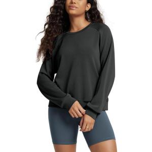 image:imageODODOS Modal Soft Raglan Long Sleeves Sweatshirts for Women Oversized Crew Neck Pullover TopsBlack