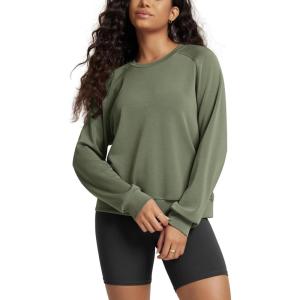 image:imageODODOS Modal Soft Raglan Long Sleeves Sweatshirts for Women Oversized Crew Neck Pullover TopsDark Sage