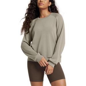 image:imageODODOS Modal Soft Raglan Long Sleeves Sweatshirts for Women Oversized Crew Neck Pullover TopsKhaki