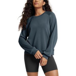 image:imageODODOS Modal Soft Raglan Long Sleeves Sweatshirts for Women Oversized Crew Neck Pullover TopsNavy
