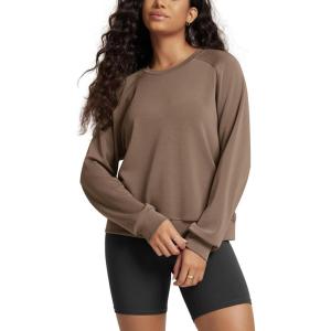 image:imageODODOS Modal Soft Raglan Long Sleeves Sweatshirts for Women Oversized Crew Neck Pullover TopsNutria