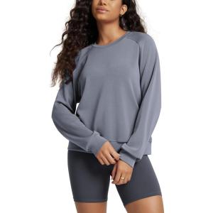 image:imageODODOS Modal Soft Raglan Long Sleeves Sweatshirts for Women Oversized Crew Neck Pullover TopsPurple Gray