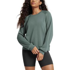 image:imageODODOS Modal Soft Raglan Long Sleeves Sweatshirts for Women Oversized Crew Neck Pullover TopsSlate Green