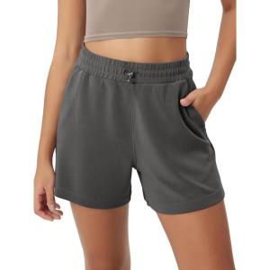 image:imageODODOS Modal Soft Relaxed Shorts for Women Adjustable Shockcord High Waist Casual Shorts with Pockets  4  6 InseamCharcoal