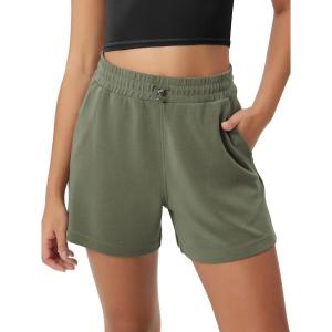 image:imageODODOS Modal Soft Relaxed Shorts for Women Adjustable Shockcord High Waist Casual Shorts with Pockets  4  6 InseamDark Sage