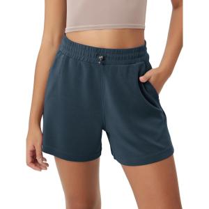 image:imageODODOS Modal Soft Relaxed Shorts for Women Adjustable Shockcord High Waist Casual Shorts with Pockets  4  6 InseamDeep Blue
