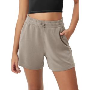 image:imageODODOS Modal Soft Relaxed Shorts for Women Adjustable Shockcord High Waist Casual Shorts with Pockets  4  6 InseamKhaki