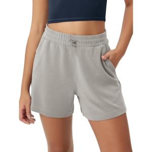 image:imageODODOS Modal Soft Relaxed Shorts for Women Adjustable Shockcord High Waist Casual Shorts with Pockets  4  6 InseamLight Gray