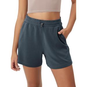 image:imageODODOS Modal Soft Relaxed Shorts for Women Adjustable Shockcord High Waist Casual Shorts with Pockets  4  6 InseamNavy