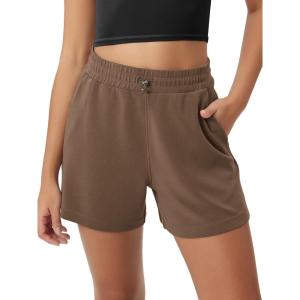 image:imageODODOS Modal Soft Relaxed Shorts for Women Adjustable Shockcord High Waist Casual Shorts with Pockets  4  6 InseamNutria