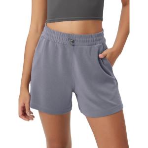 image:imageODODOS Modal Soft Relaxed Shorts for Women Adjustable Shockcord High Waist Casual Shorts with Pockets  4  6 InseamPurple Gray