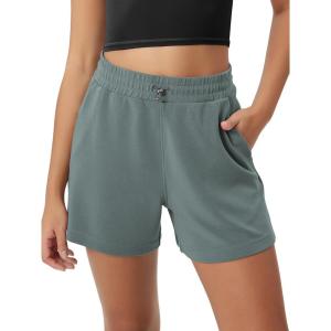 image:imageODODOS Modal Soft Relaxed Shorts for Women Adjustable Shockcord High Waist Casual Shorts with Pockets  4  6 InseamSlate Green