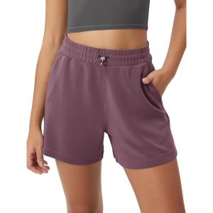 image:imageODODOS Modal Soft Relaxed Shorts for Women Adjustable Shockcord High Waist Casual Shorts with Pockets  4  6 InseamTulipwood