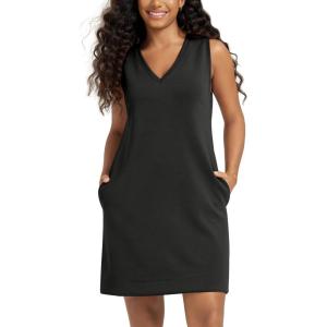 image:imageODODOS Modal Soft VNeck Tank Dress for Women Sleeveless Sundress Casual Relaxed Summer Dress with PocketBlack