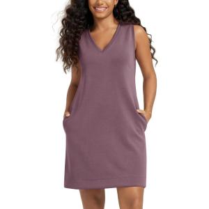 image:imageODODOS Modal Soft VNeck Tank Dress for Women Sleeveless Sundress Casual Relaxed Summer Dress with PocketTulipwood
