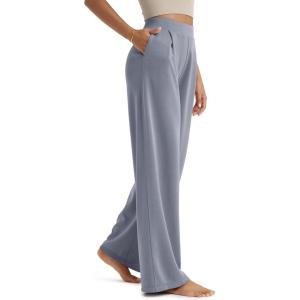 image:imageODODOS Modal Soft Wide Leg Pants for Women High Waist Casual Relaxed Pants with Pockets2729 31 InseamPurple Gray