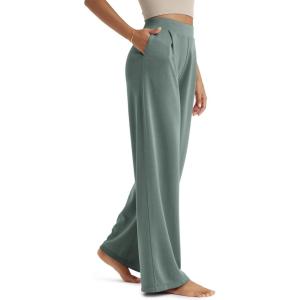 image:imageODODOS Modal Soft Wide Leg Pants for Women High Waist Casual Relaxed Pants with Pockets2729 31 InseamSlate Green