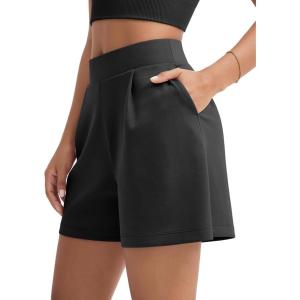 image:imageODODOS Modal Soft Wide Leg Shorts for Women High Waist Casual Relaxed Shorts with PocketsInseam 4 6Black