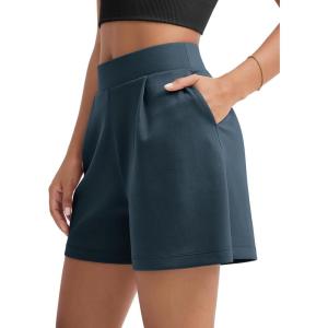 image:imageODODOS Modal Soft Wide Leg Shorts for Women High Waist Casual Relaxed Shorts with PocketsInseam 4 6Deep Blue
