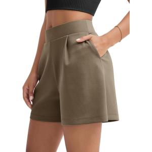 image:imageODODOS Modal Soft Wide Leg Shorts for Women High Waist Casual Relaxed Shorts with PocketsInseam 4 6Espresso