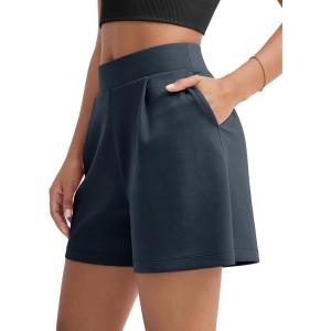 image:imageODODOS Modal Soft Wide Leg Shorts for Women High Waist Casual Relaxed Shorts with PocketsInseam 4 6Navy