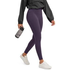 image:imageODODOS Tummy Control 78 Compression Leggings for Women 25 High Waist Workout Yoga Pants with HighPositioned PocketsDark Purple
