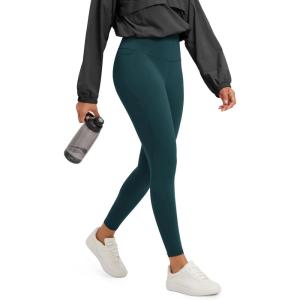 image:imageODODOS Tummy Control 78 Compression Leggings for Women 25 High Waist Workout Yoga Pants with HighPositioned PocketsForest Teal