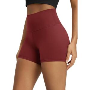 image:imageODODOS Tummy Control Compression Shorts for Women 4  6  8  10 High Waist Workout Biker Shorts with Inner PocketBrick Red