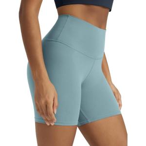 image:imageODODOS Tummy Control Compression Shorts for Women 4  6  8  10 High Waist Workout Biker Shorts with Inner PocketChambray