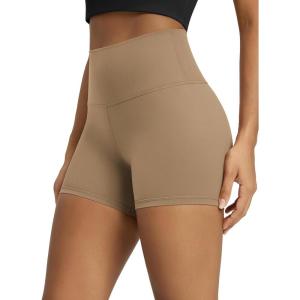 image:imageODODOS Tummy Control Compression Shorts for Women 4  6  8  10 High Waist Workout Biker Shorts with Inner PocketLight Brown
