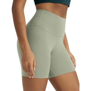image:imageODODOS Tummy Control Compression Shorts for Women 4  6  8  10 High Waist Workout Biker Shorts with Inner PocketLime Stone