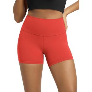 image:imageODODOS Tummy Control Compression Shorts for Women 4  6  8  10 High Waist Workout Biker Shorts with Inner PocketOrange Red